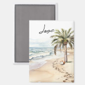 Tropical Aloha Beach Coconuts Palme Tree Magnet (Vorderseite/Rückseite)