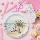 Tropical Aloha Beach Coconuts Palme Tree Pappteller (Party)