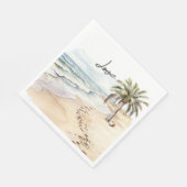 Tropical Aloha Beach Coconuts Palme Tree Serviette (Ecke)