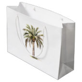 Tropical Aloha Beach Coconuts Palmen Bäume Hochzei Große Geschenktüte (Rückseite Schrägansicht)
