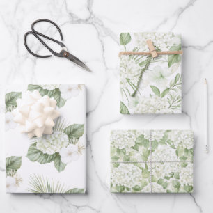 Tropical Aloha Beach Hydrangea Blumenhochzeit Geschenkpapier Set
