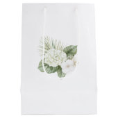 Tropical Aloha Beach Hydrangea Blumenhochzeit Mittlere Geschenktüte (Rückseite)