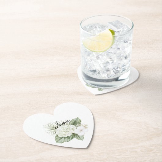 Tropical Aloha Beach Hydrangea Blumenhochzeit Untersetzer (Vor Ort)