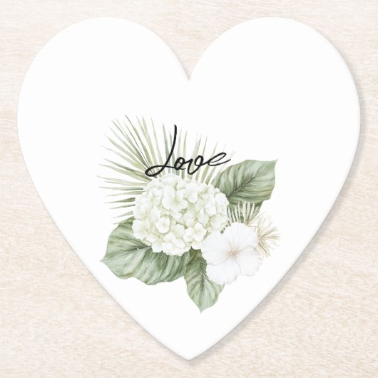 Tropical Aloha Beach Hydrangea Blumenhochzeit Untersetzer (Vorderseite)