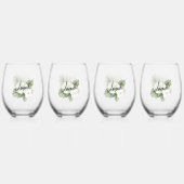 Tropical Aloha Beach Hydrangea Blumenhochzeit Weinglas Ohne Stiel (Vorderseite)