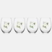 Tropical Aloha Beach Hydrangea Blumenhochzeit Weinglas Ohne Stiel (Hinten)