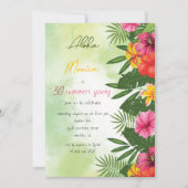 Tropical Aloha Birthday Einladung (Vorderseite)