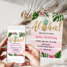 Tropical Aloha Birthday Einladung Hawaiian Einladu