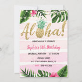 Tropical Aloha Birthday Einladung Hawaiian Einladu (Vorderseite)