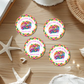 Tropical Aloha Birthday Luau Runder Aufkleber