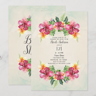 Tropical Aloha Blume Botanisches Brautparty Einladung