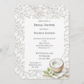 Tropical Aloha Coconut Blume Brautparty Einladung (Vorne/Hinten)