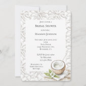 Tropical Aloha Coconut Blume Brautparty Einladung (Vorderseite)