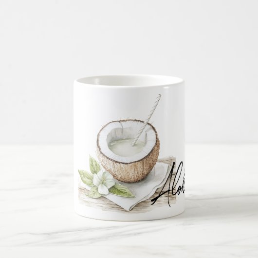 Tropical Aloha Coconut Blume Kaffeetasse (Mittel)