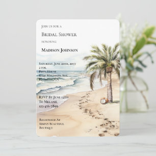 Tropical Aloha Coconuts Palm Tree Brautparty Einladung