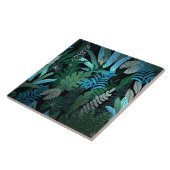 Tropical Aloha Exotic Blue Jungle Pattern Fliese (Seite)