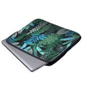 Tropical Aloha Exotic Blue Jungle Pattern Laptopschutzhülle (Vorne Knopf)