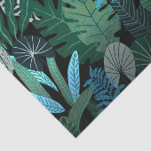 Tropical Aloha Exotic Blue Jungle Pattern Seidenpapier (Ausschnitt)