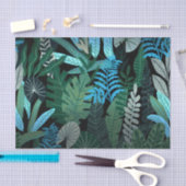 Tropical Aloha Exotic Blue Jungle Pattern Seidenpapier (Handwerk)