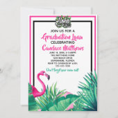 Tropical Aloha Flamingo Abschluss Luau 2022 Einladung (Vorderseite)
