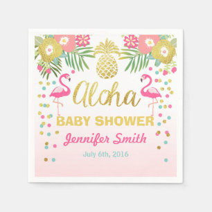 Tropical Aloha Flamingo Baby Duschpapier Napkin Serviette