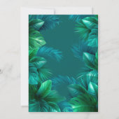 Tropical Aloha Floral Greenerity Wedding Einladung (Rückseite)