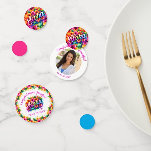 Tropical Aloha Foto Graduation Party Konfetti (Gruppe)