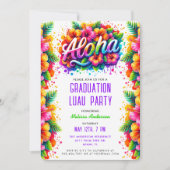 Tropical Aloha Fun Abschluss Luau Party Einladung (Vorderseite)