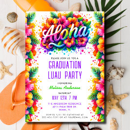 Tropical Aloha Fun Abschluss Luau Party Einladung