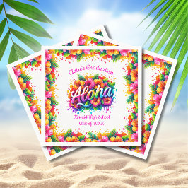 Tropical Aloha Grad Luau Party Paper Napkins Serviette