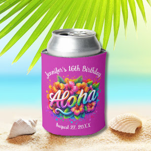 Tropical Aloha Hawaiian Birthday Luau Lila Dosenkühler
