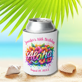 Tropical Aloha Hawaiian Birthday Luau Party Can Co Dosenkühler