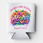 Tropical Aloha Hawaiian Birthday Luau Party Can Co Dosenkühler (Vorderseite)