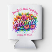 Tropical Aloha Hawaiian Birthday Luau Party Can Co Dosenkühler (Rückseite)