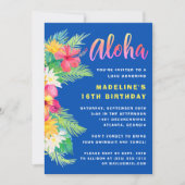 Tropical Aloha Hawaiian Luau Birthday Party Einladung (Vorderseite)