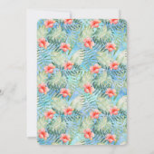 Tropical Aloha Hibiskus Floral Baby Dusche Einladung (Rückseite)
