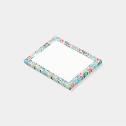 Tropical Aloha Hibiskus Floral Post-it Klebezettel (angewinkelt)