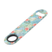 Tropical Aloha Hibiskus Floral Speed Flaschenöffner (Rückseite Schrägansicht)