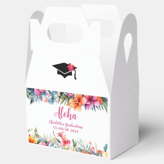 Tropical Aloha Luau Abschluss 2024 Geschenkschachtel (Geöffnet)
