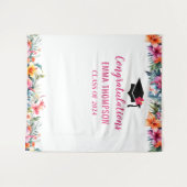 Tropical Aloha Luau Abschluss 2024 Hintergrund Wandteppich (Vorderseite (Horizontal))