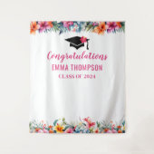 Tropical Aloha Luau Abschluss 2024 Hintergrund Wandteppich (Vorderseite)