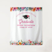 Tropical Aloha Luau Abschluss 2024 Hintergrund Wandteppich (Vorderseite)