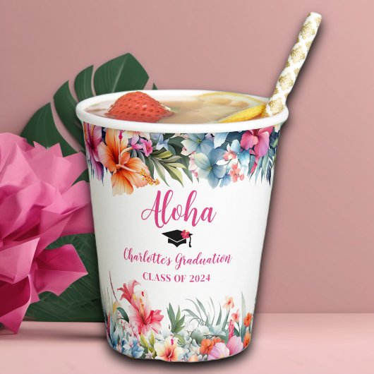 Tropical Aloha Luau Abschluss 2024 Pappbecher