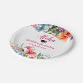 Tropical Aloha Luau Abschluss 2024 Pappteller (Schrägansicht)