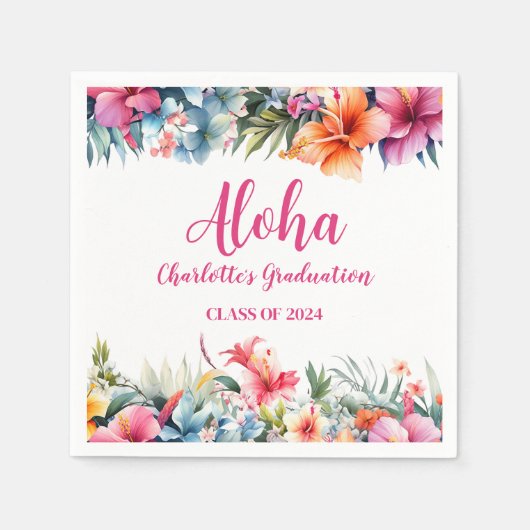 Tropical Aloha Luau Abschluss 2024 Serviette (Vorderseite)