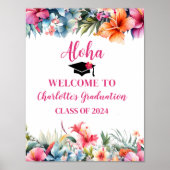 Tropical Aloha Luau Abschluss 2024 Willkommen Poster (Vorne)