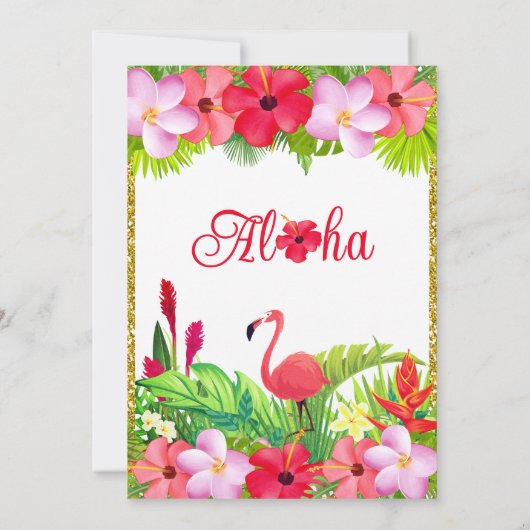 Tropical Aloha Luau Birthday Luau Einladung (Rückseite)