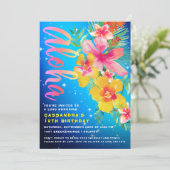 Tropical Aloha Luau Birthday Party Einladung (Stehend Vorderseite)