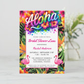 Tropical Aloha Luau Bridal Shower Einladung (Stehend Vorderseite)