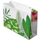 Tropical Aloha Luau Gastgeschenk Hochzeit Große Geschenktüte (Rückseite Schrägansicht)